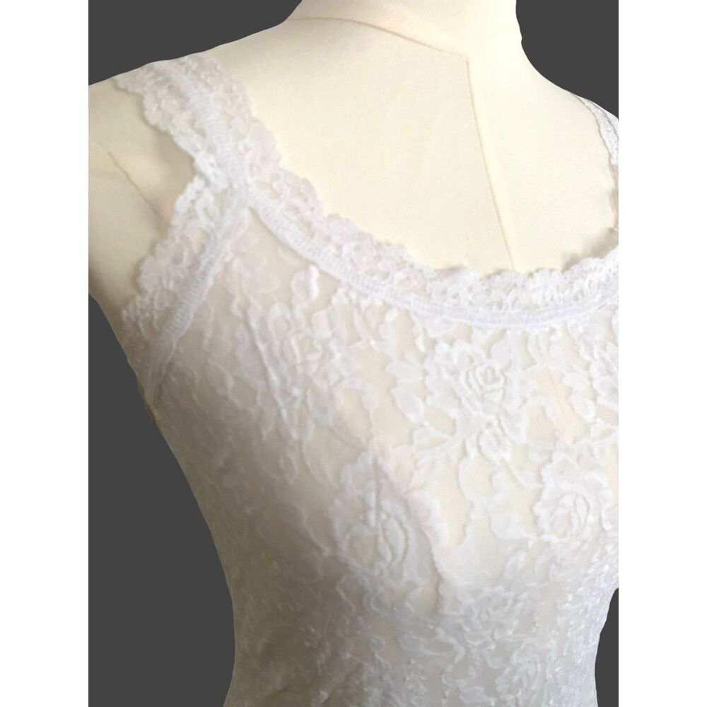 Hanky Panky Signature Lace Camisole White Scoop Neck Tank Top M Coquette NWT - Picture 5 of 8
